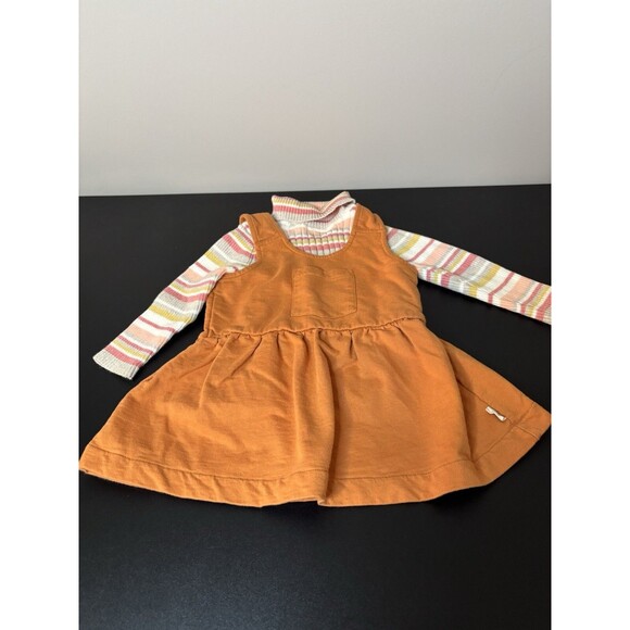 • Burt's Bees Organic Orange Jersey Jumper Dress/George Shirt • Size 12-18m - Picture 1 of 11